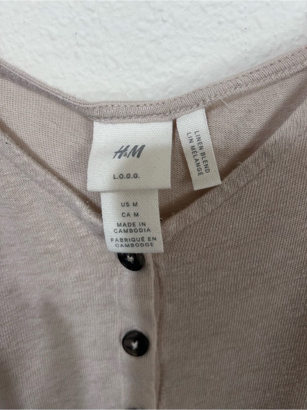 H&M L.O.G.G. Women’s Linen Blend Button-Front Cami Tank Top - Picture 2 of 7